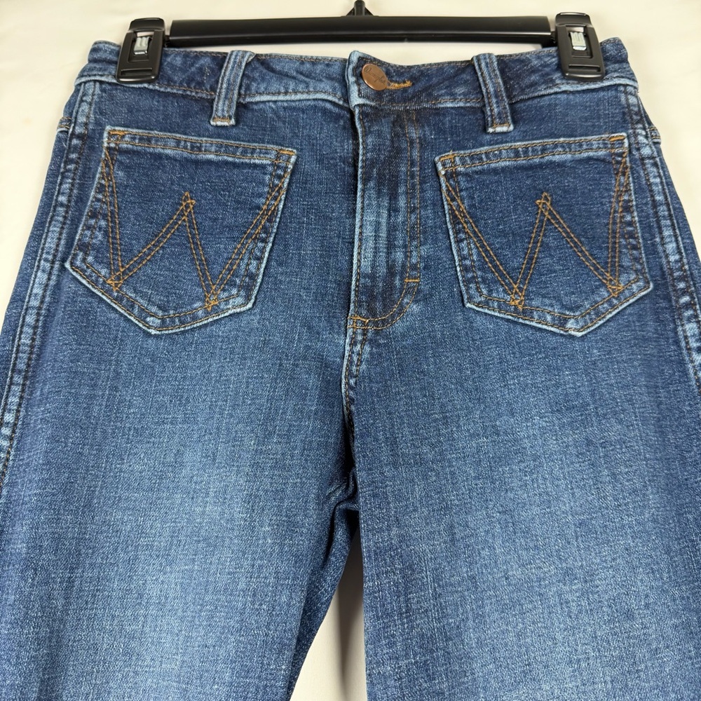 Wrangler Womens Retro Trumpet Flare Jeans 26x34 High Rise Bell Bottom 75th Anniv - Picture 4 of 16